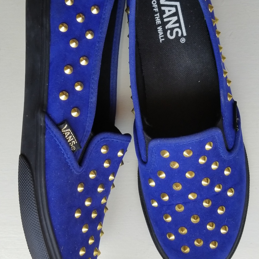 Womens Vans blue gold studs 6